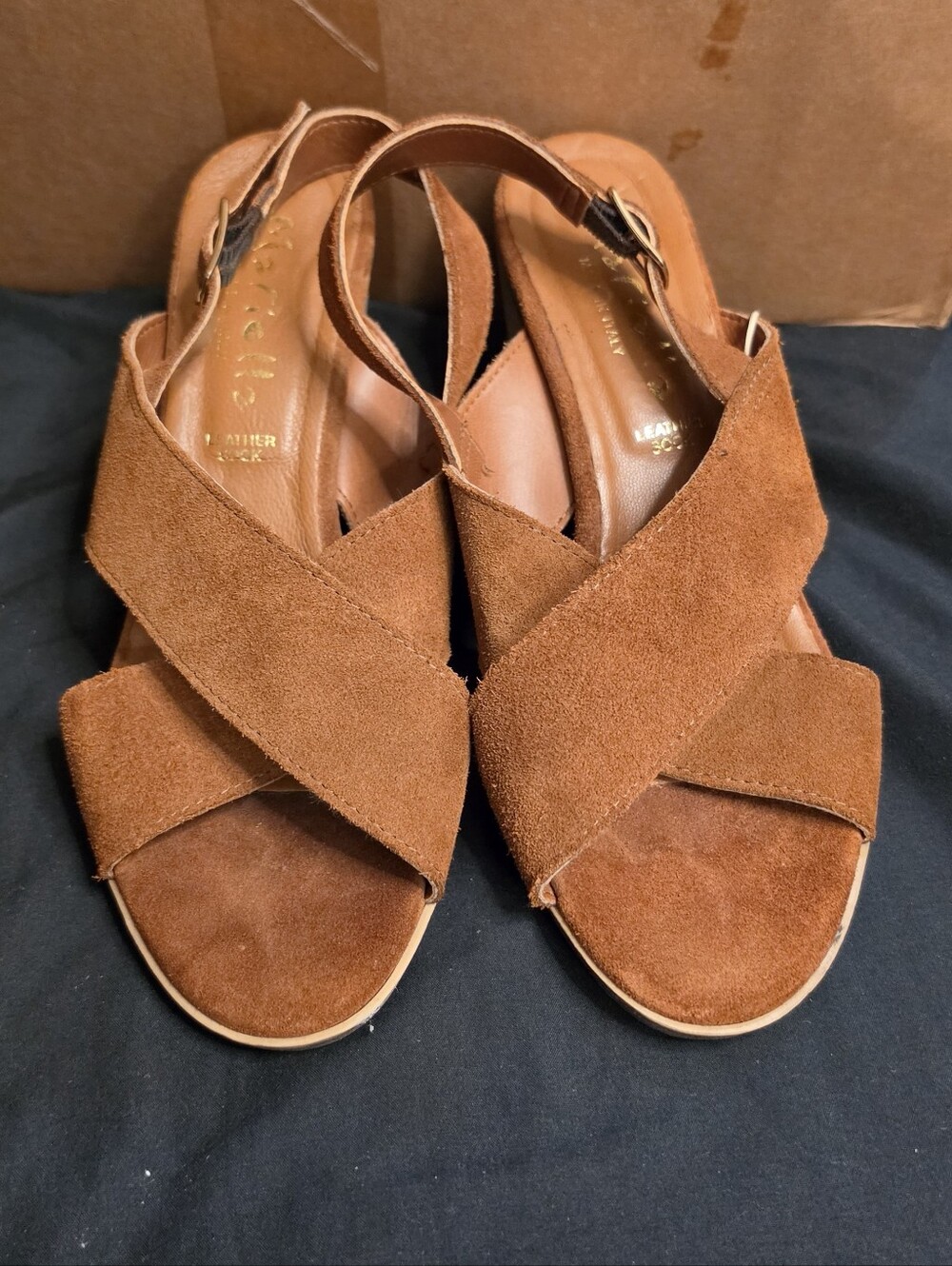 Made In Italy Women's Brown Suede Crossover Heels